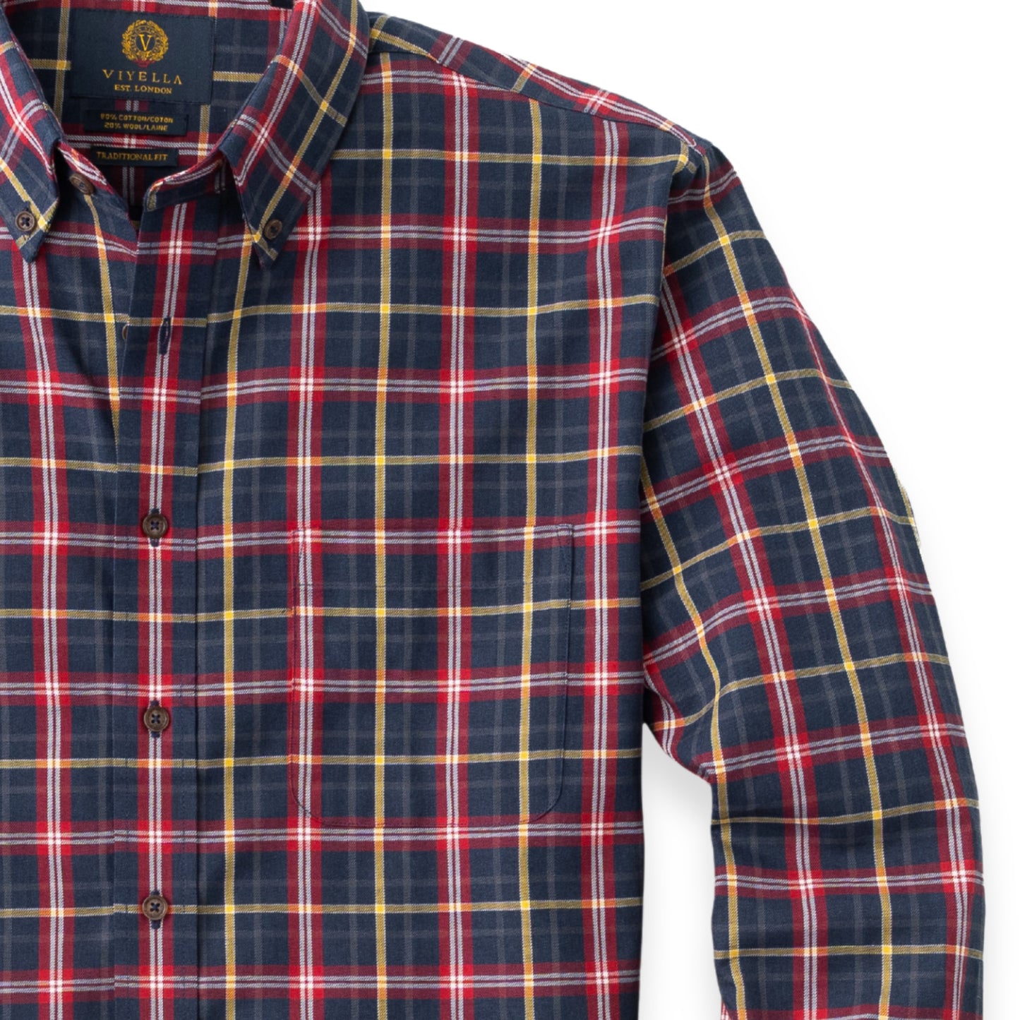 Men's Dark Blue Plaid Viyella Shirt