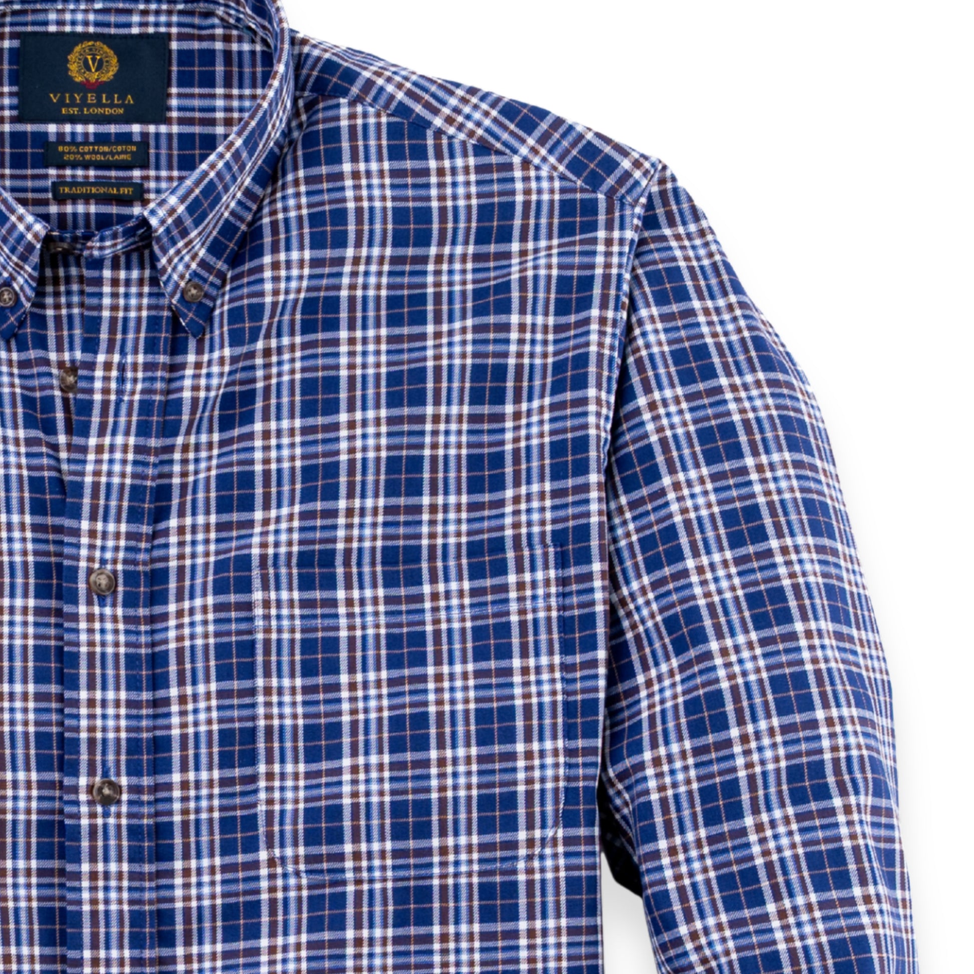 Men's Denim Blue Check Viyella Shirt