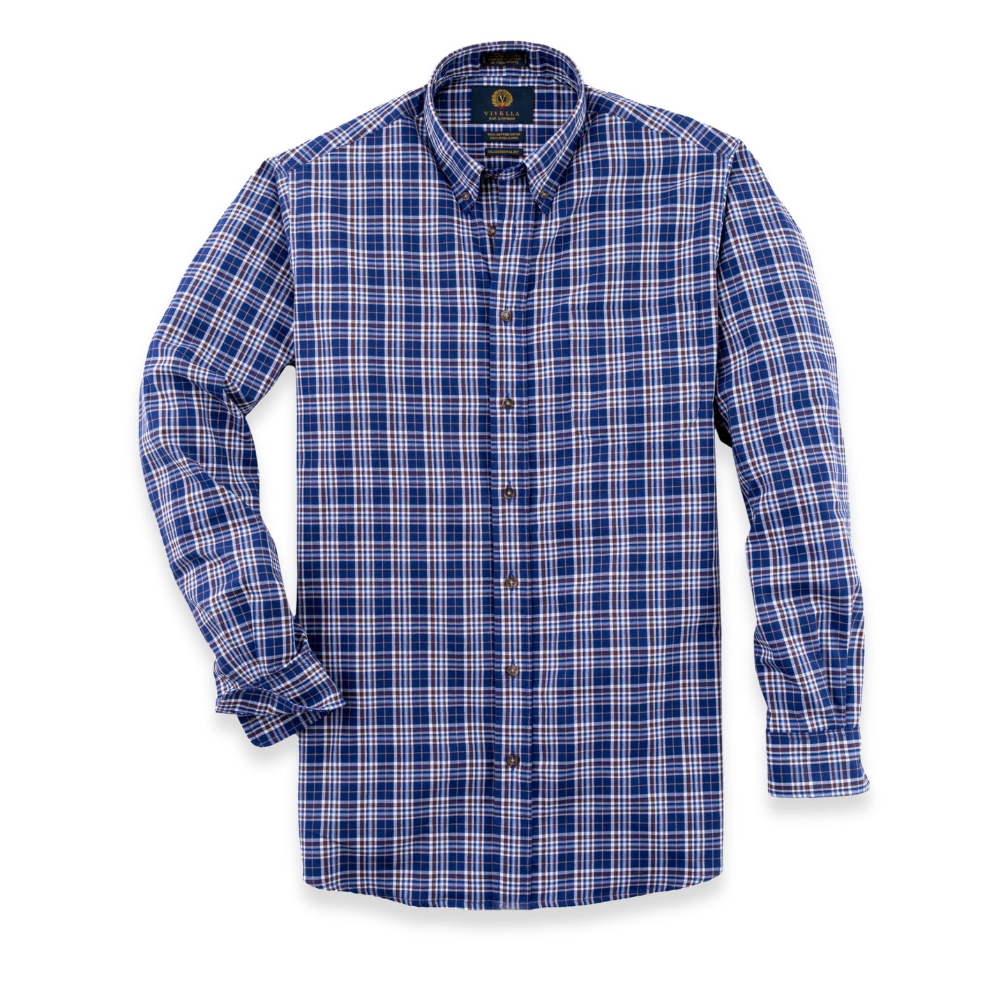 Men's Denim Blue Check Viyella Shirt