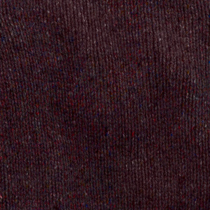 Men's Donegal Lambswool Crew Neck Sweater with Rib Knit Detail | Bordeaux Red Donegal