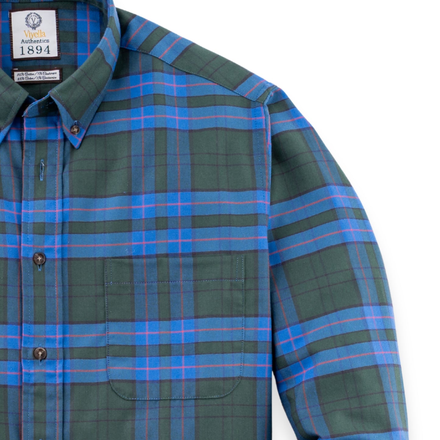 Men's Forest Green Plaid Luxury Blend Viyella Shirt