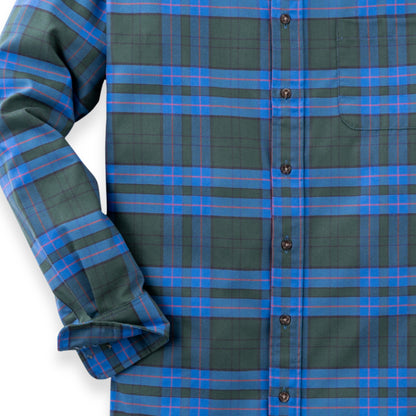 Men's Forest Green Plaid Luxury Blend Viyella Shirt
