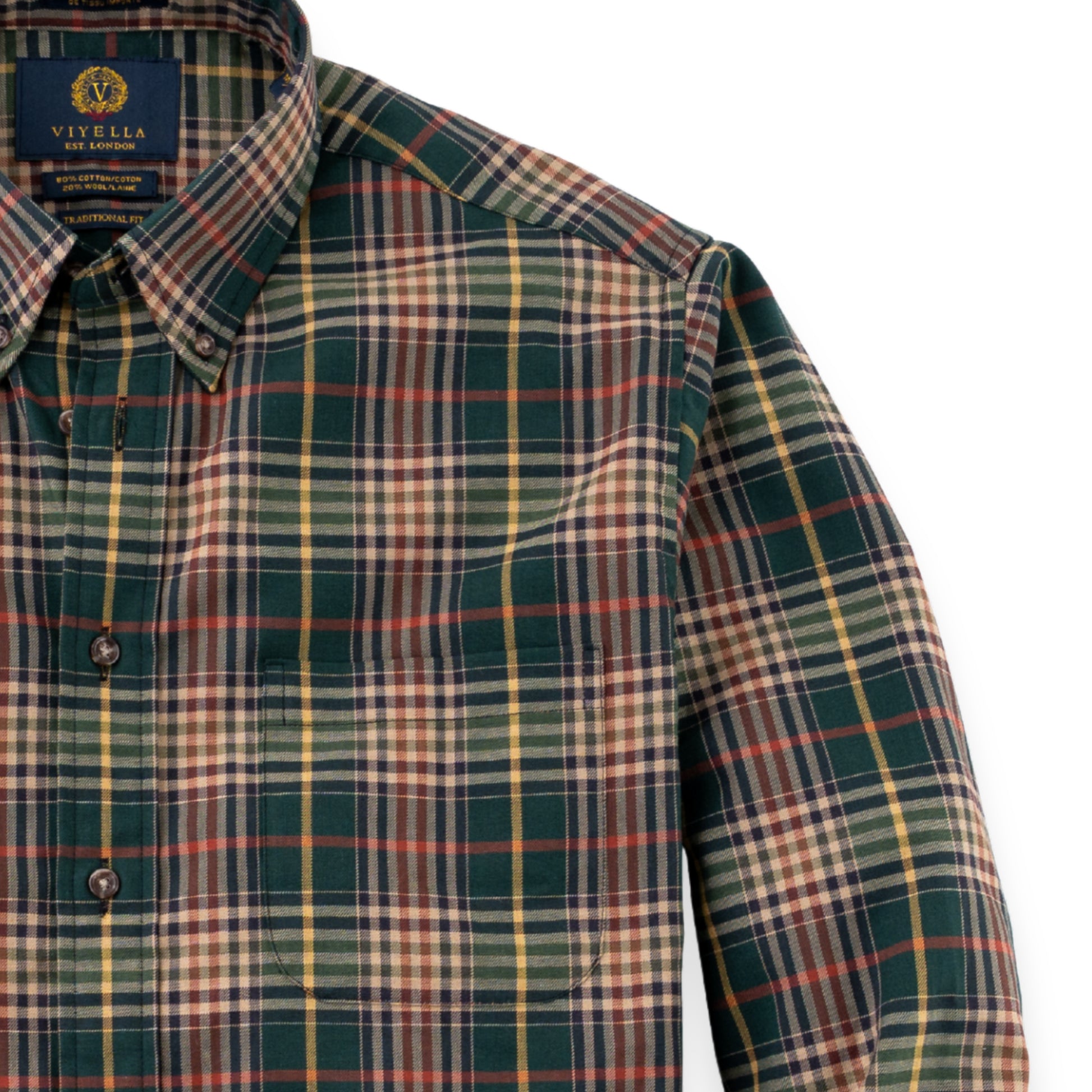 Men's Forest Green Plaid Viyella Shirt