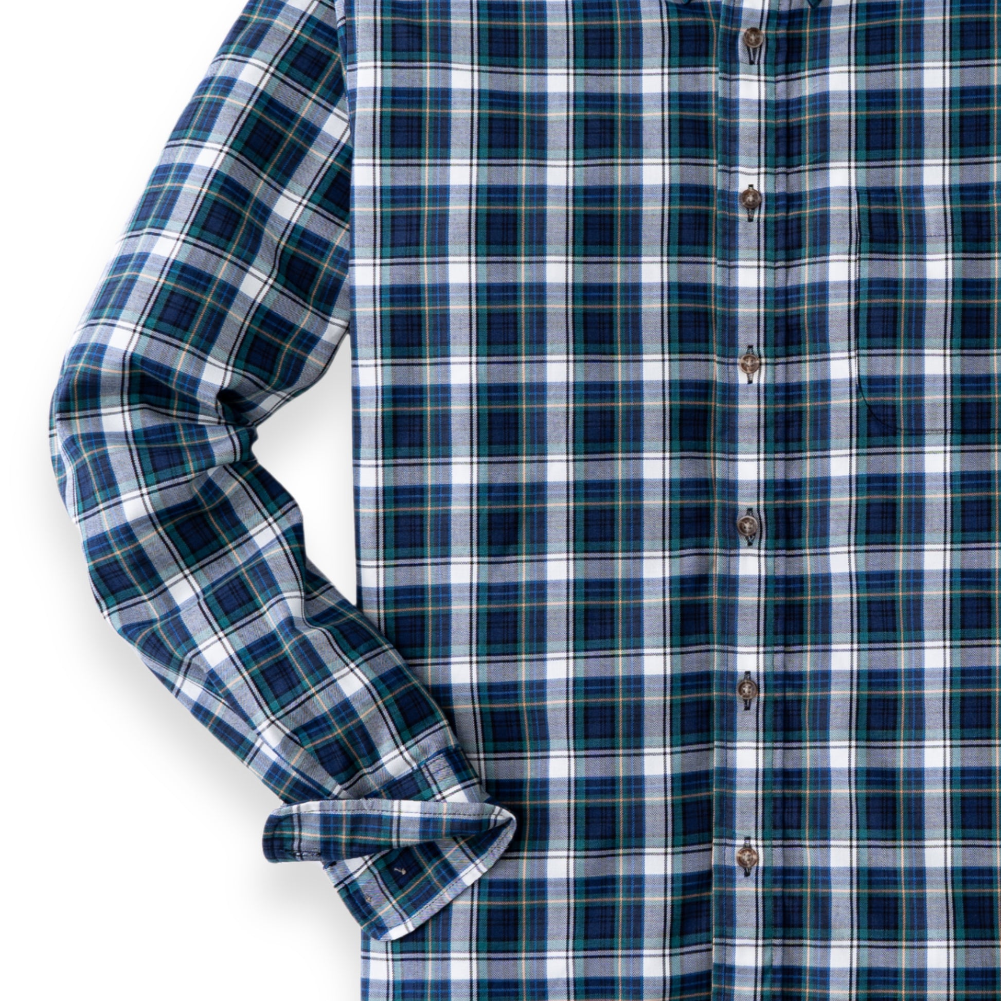 Men's Viyella Forest Green Plaid Shirt | Cotton & Wool Blend | The Lanam Shop Men's Viyella Forest Green Plaid Shirt | Cotton & Wool Blend | The Lanam Shop