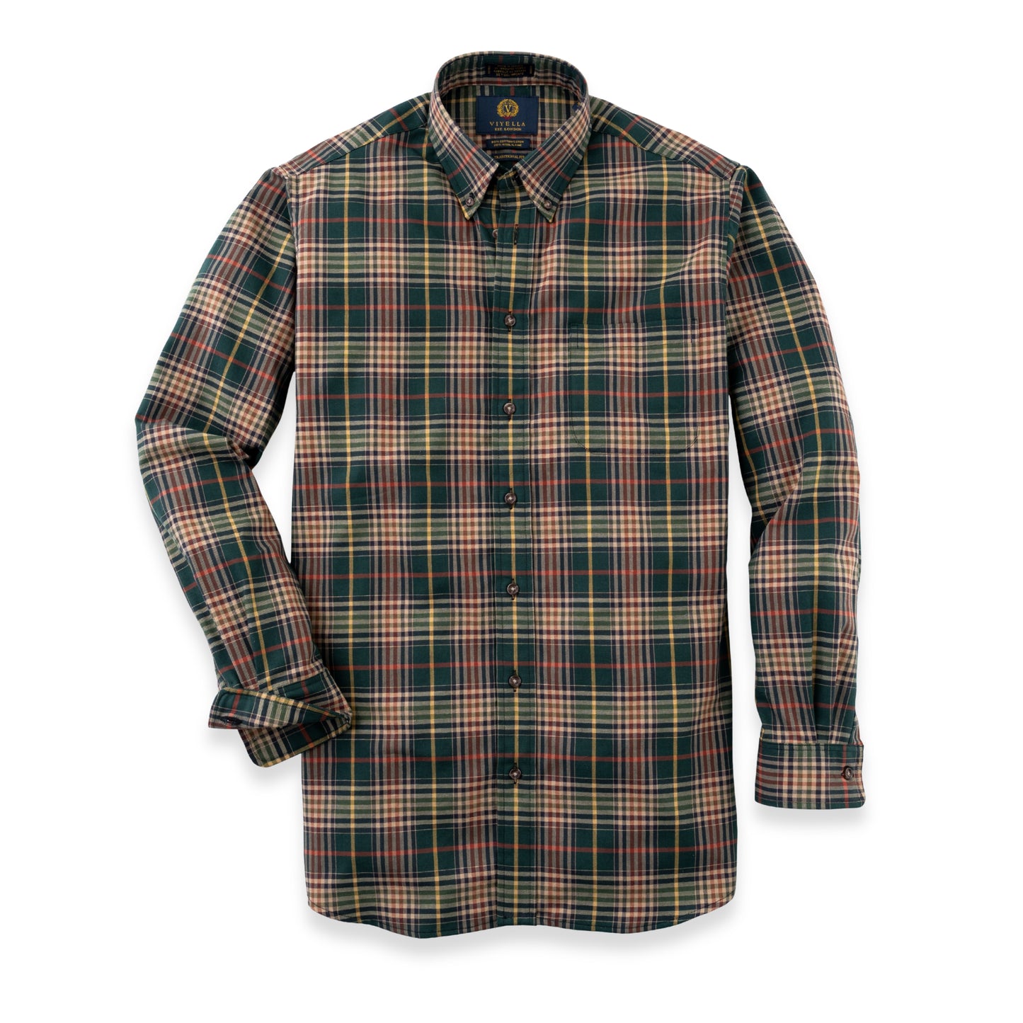 Men's Forest Green Plaid Viyella Shirt