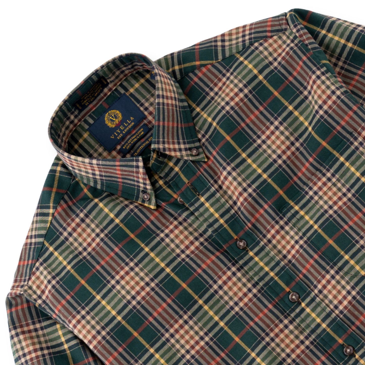 Men's Forest Green Plaid Viyella Shirt