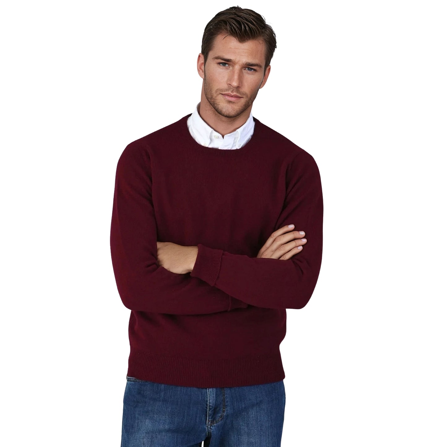 Geelong Lambswool Crew Neck Sweater With Set-In Sleeves