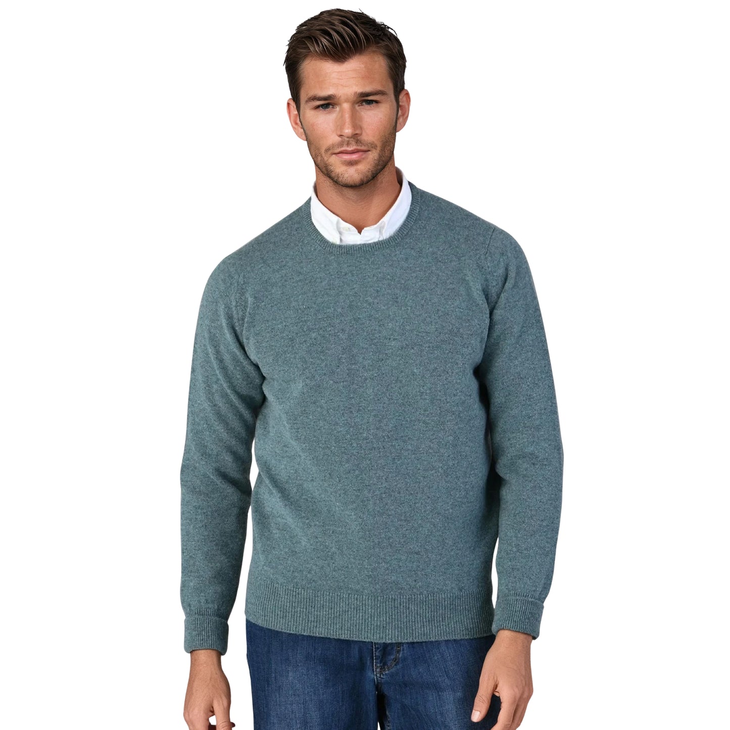Geelong Lambswool Crew Neck Sweater With Set-In Sleeves