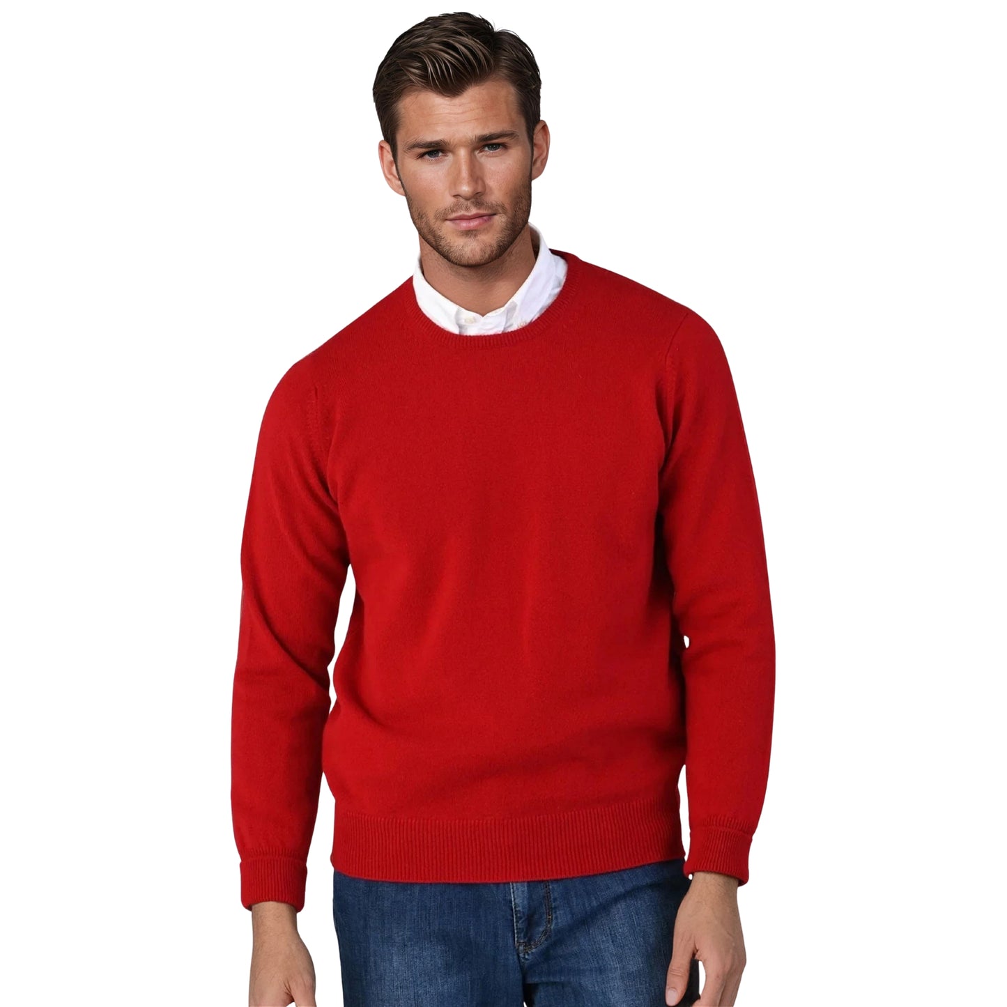 Geelong Lambswool Crew Neck Sweater With Set-In Sleeves