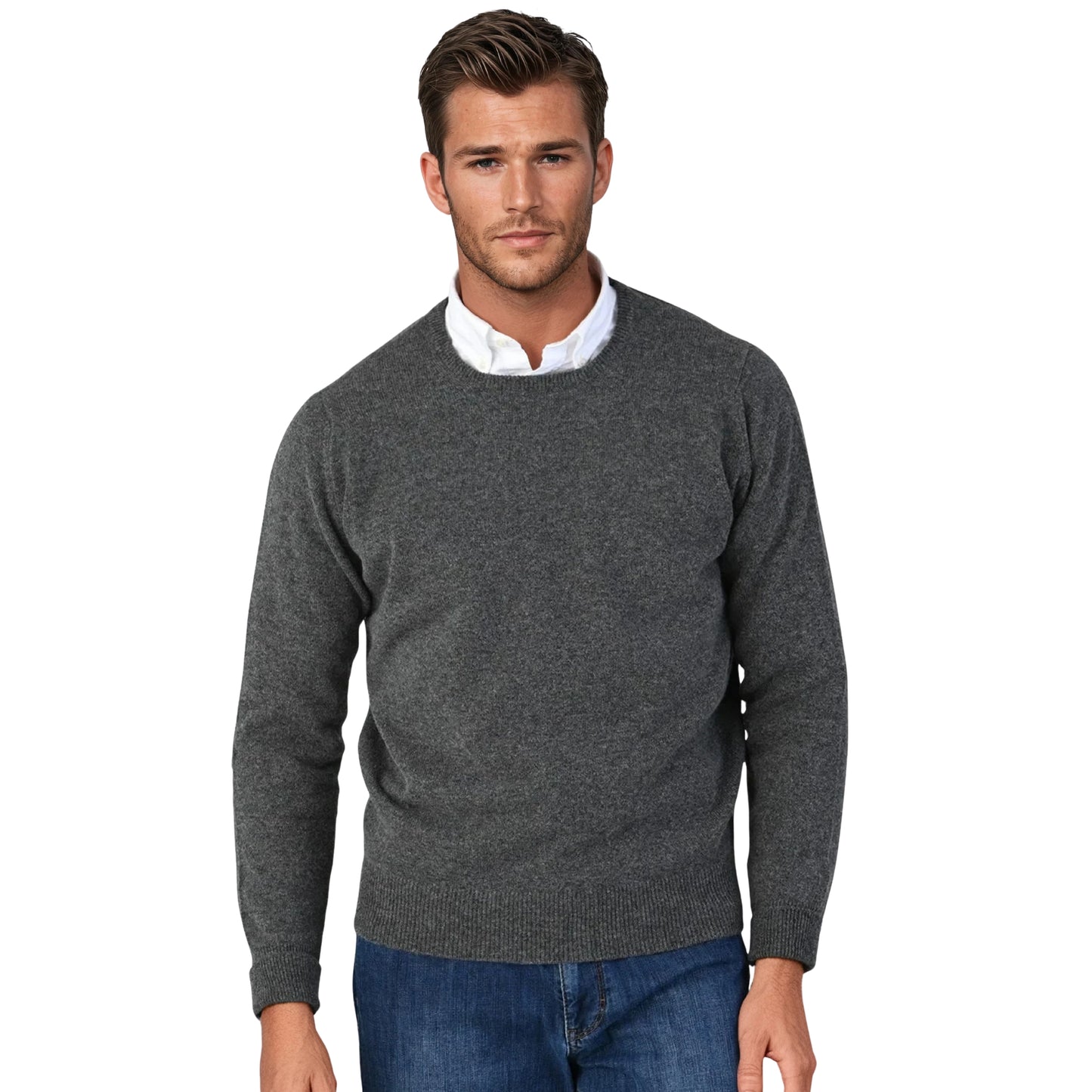 Geelong Lambswool Crew Neck Sweater With Set-In Sleeves