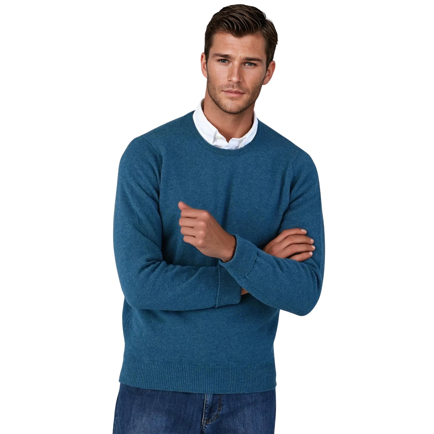 Geelong Lambswool Crew Neck Sweater With Set-In Sleeves