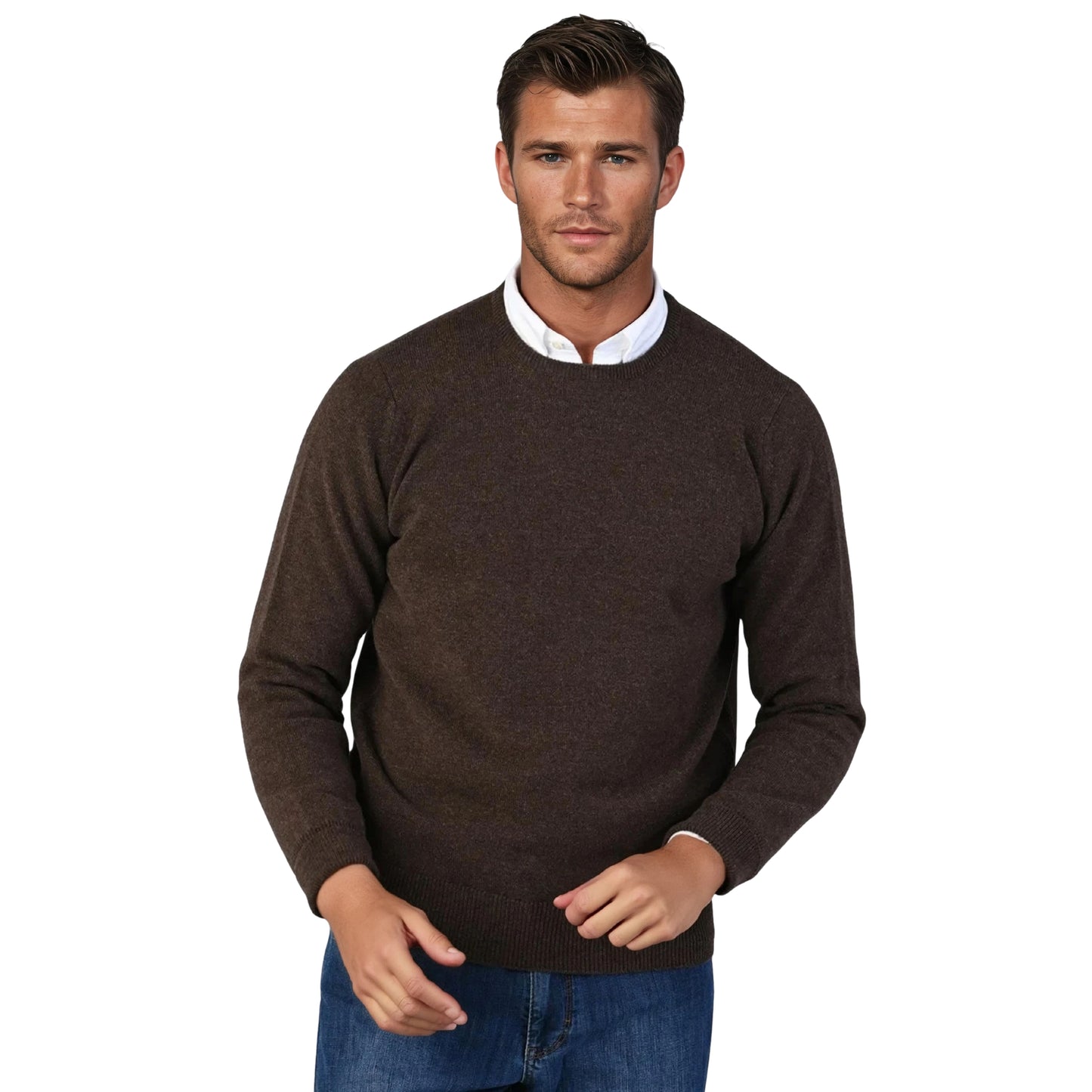 Geelong Lambswool Crew Neck Sweater With Set-In Sleeves