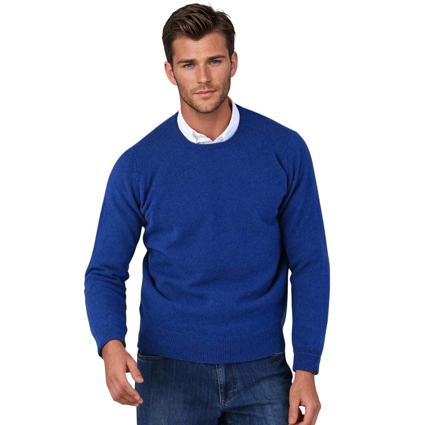 Geelong Lambswool Crew Neck Sweater With Set-In Sleeves