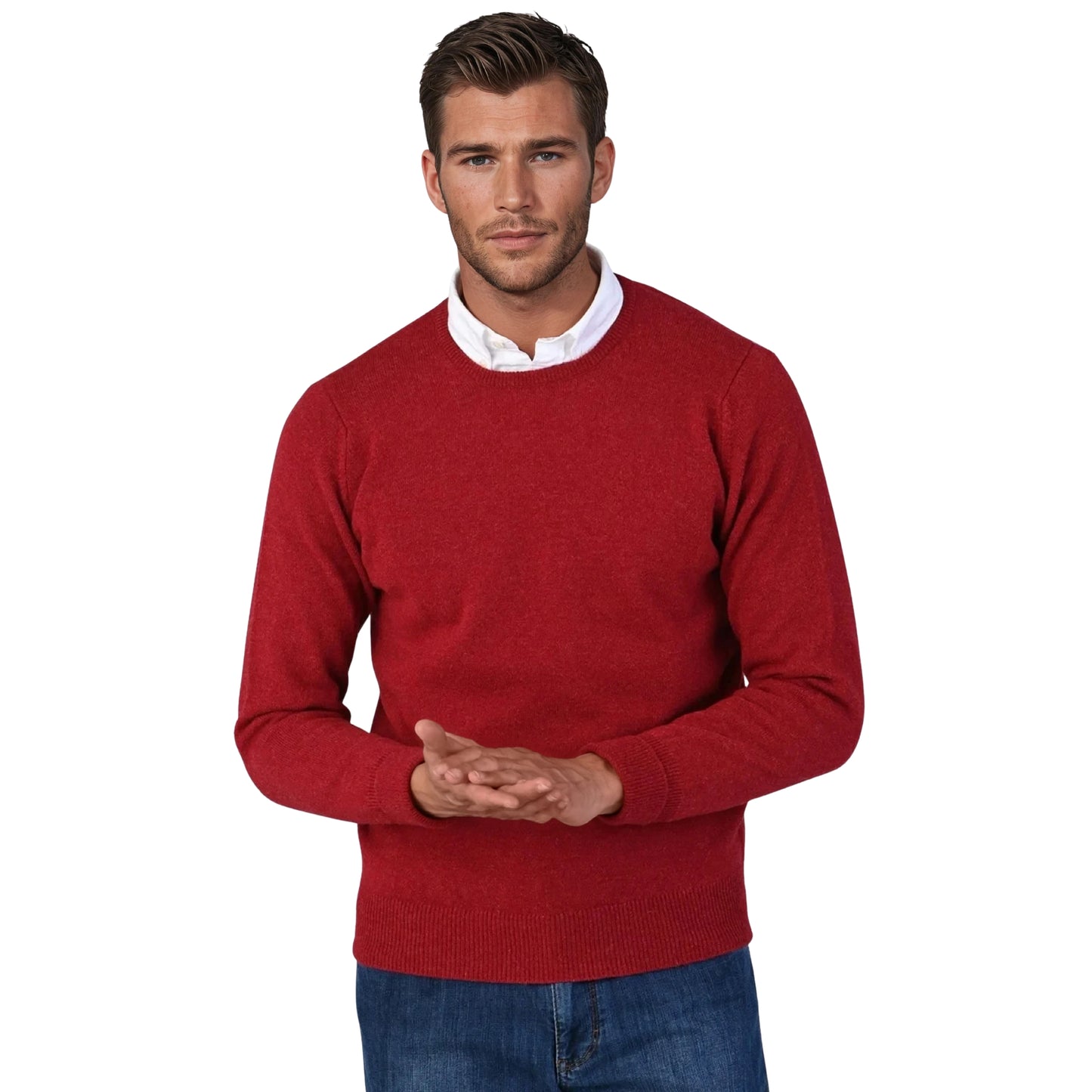 Geelong Lambswool Crew Neck Sweater With Set-In Sleeves
