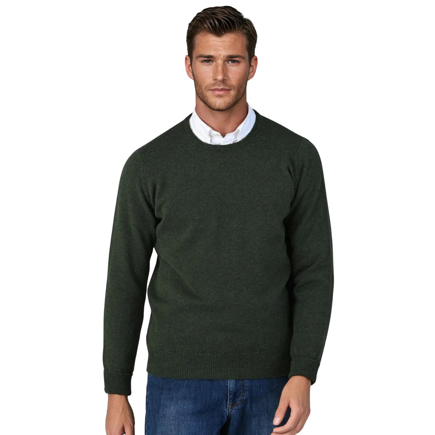 Geelong Lambswool Crew Neck Sweater With Set-In Sleeves