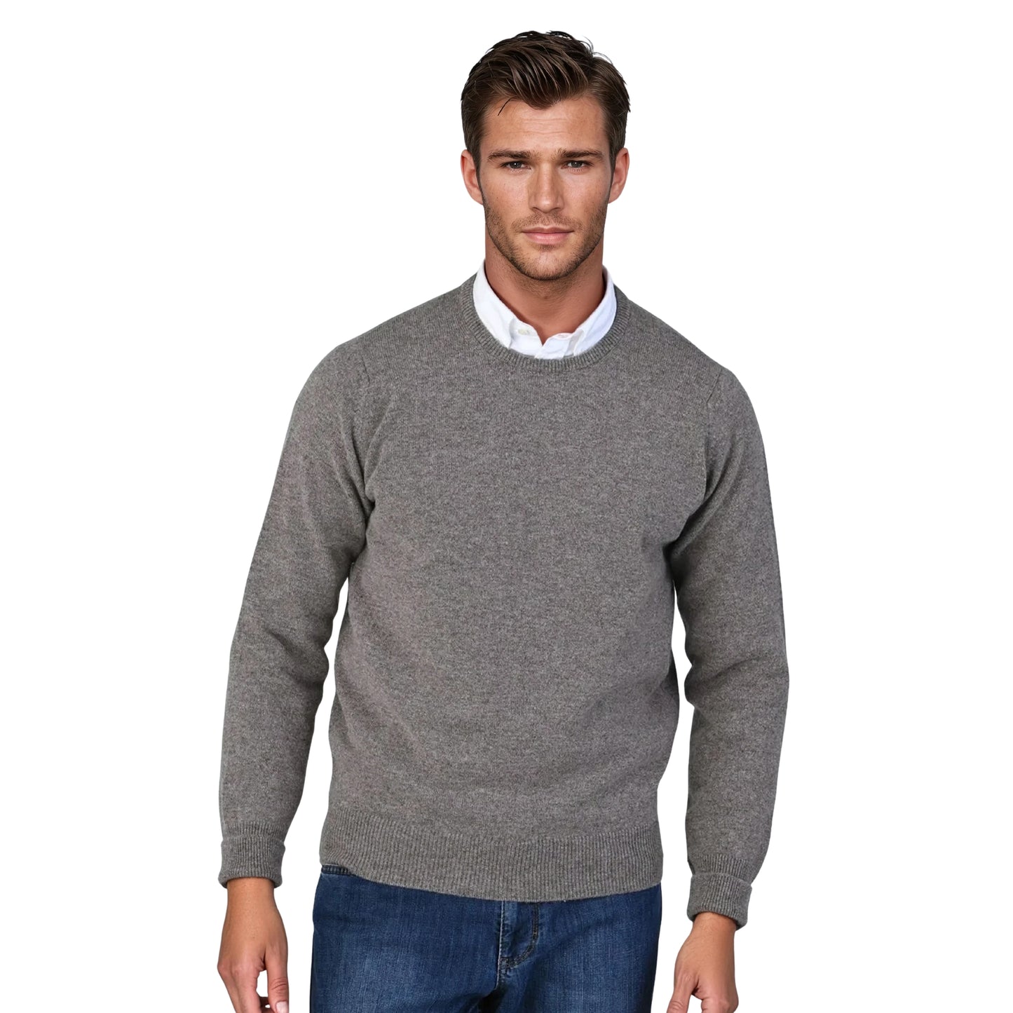 Geelong Lambswool Crew Neck Sweater With Set-In Sleeves