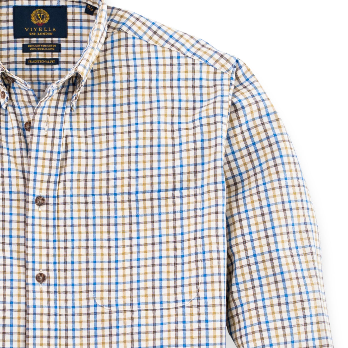 Men's Green and Blue Tattersall Viyella Shirt