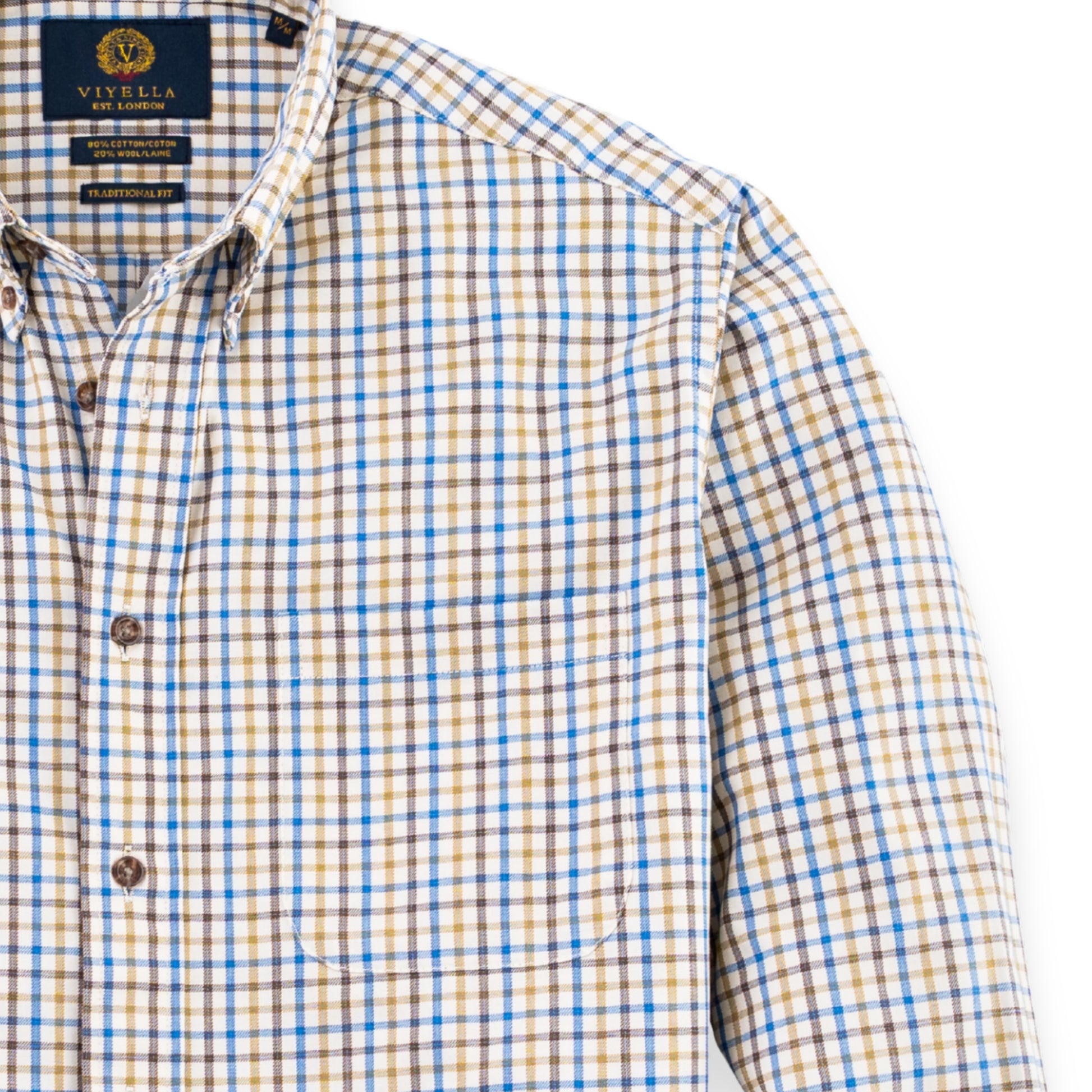 Men's Green and Blue Tattersall Viyella Shirt