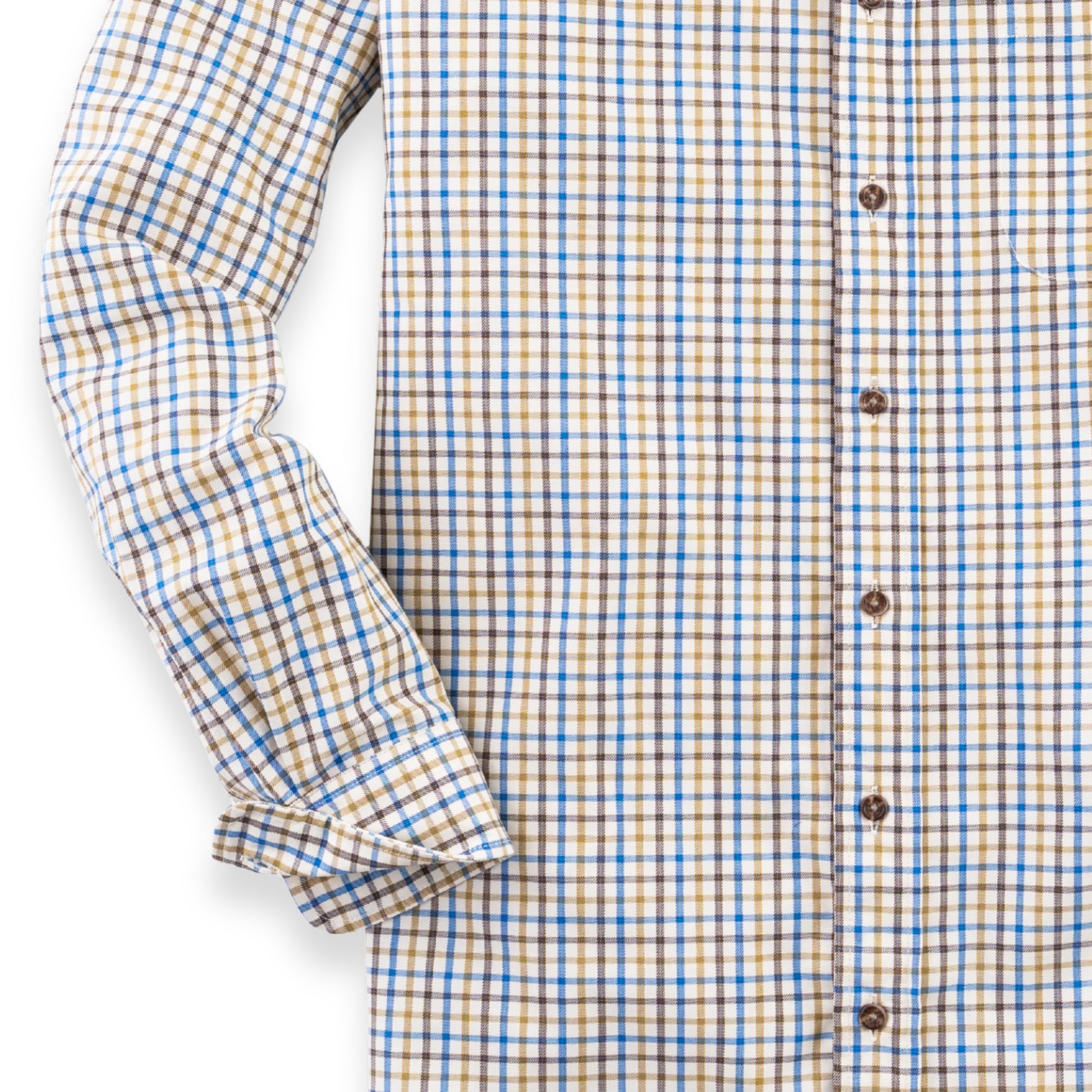 Men's Green and Blue Tattersall Viyella Shirt