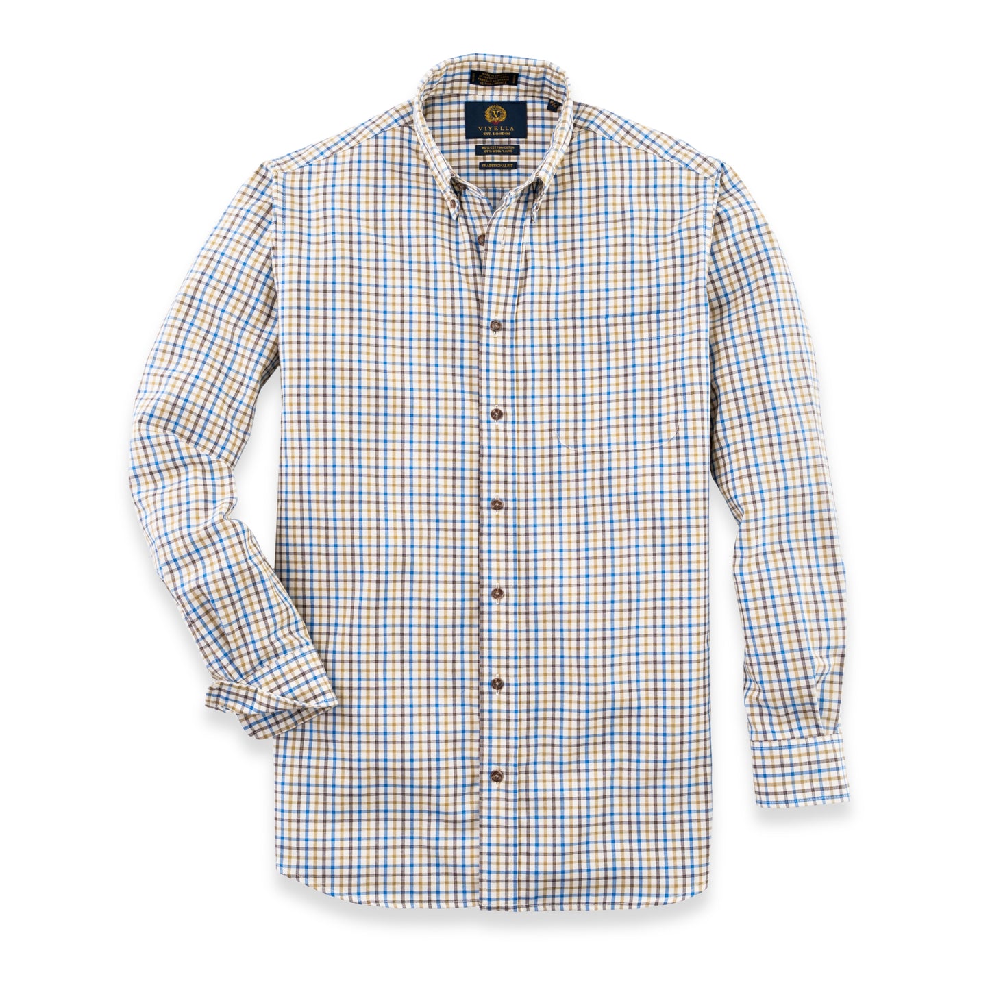 Men's Green and Blue Tattersall Viyella Shirt