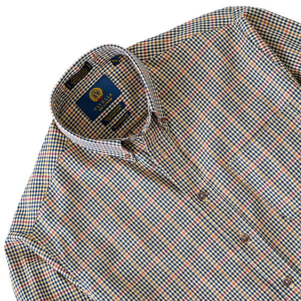 Men's Viyella Gun Check Shirt | Cotton & Wool Blend | The Lanam Shop