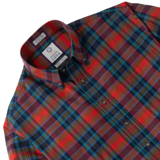 Men's Hunt Red Plaid Luxury Blend Viyella Shirt