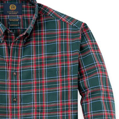 Men's Hunter Green Plaid Viyella Shirt