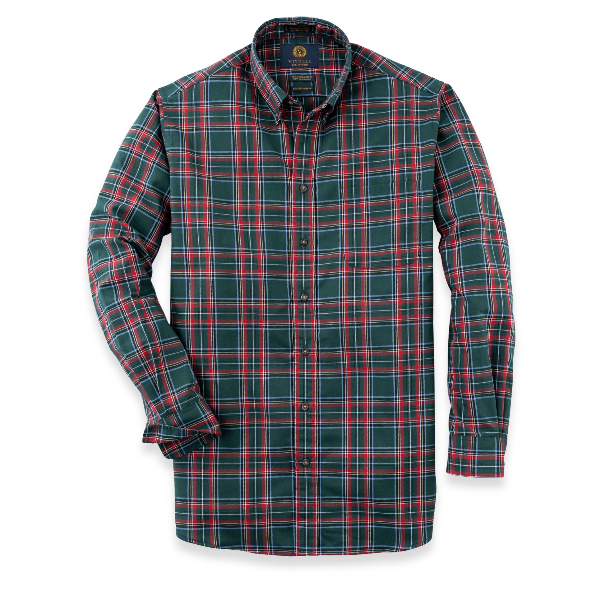 Men's Hunter Green Plaid Viyella Shirt