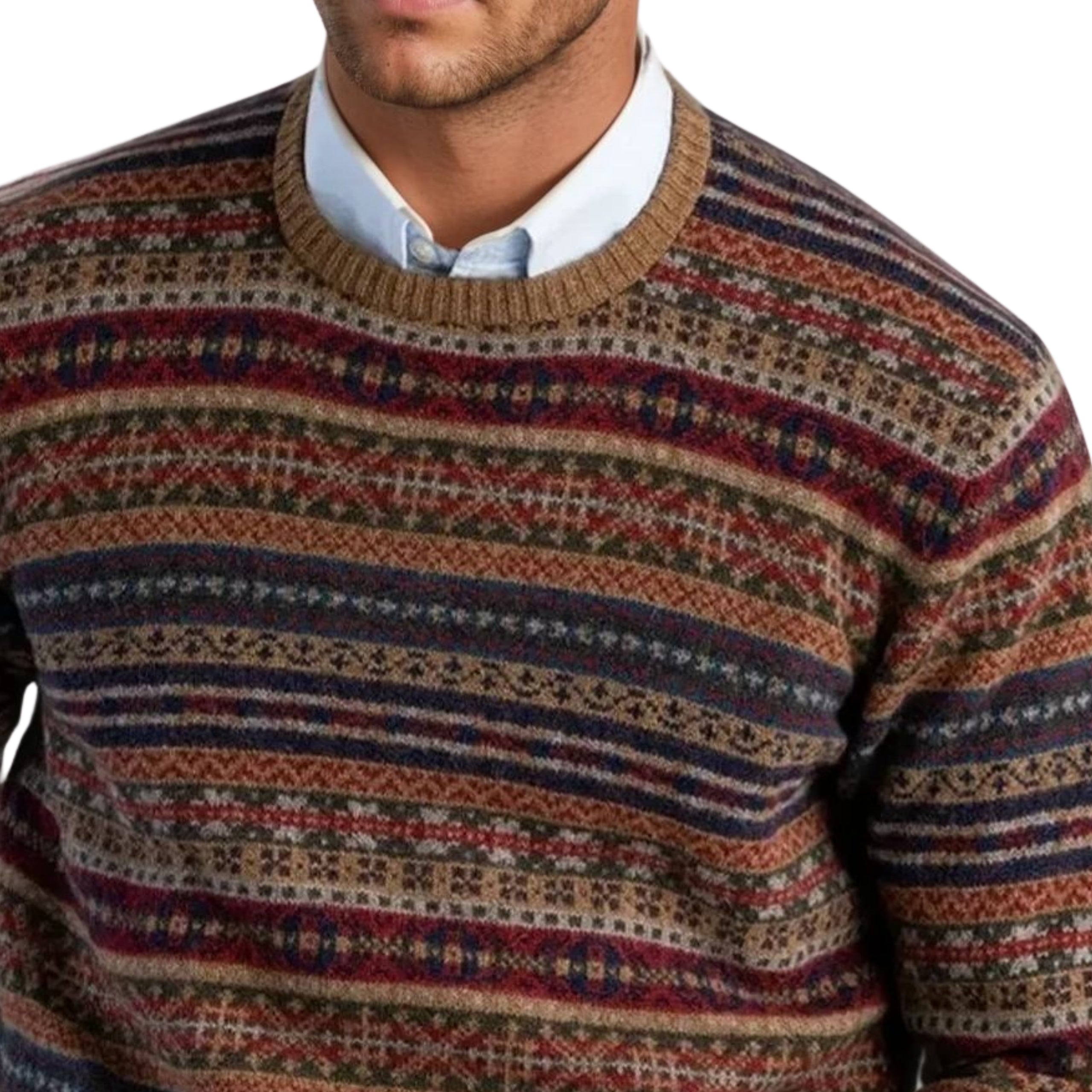 Men's Lambswool Fair Isle Crew-Neck Sweater | The Lanam Shop
