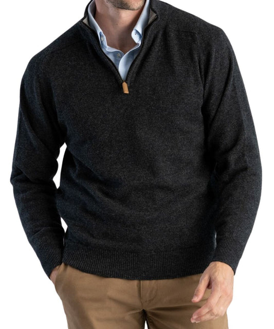 Men's Lambswool Quarter-Zip Sweater