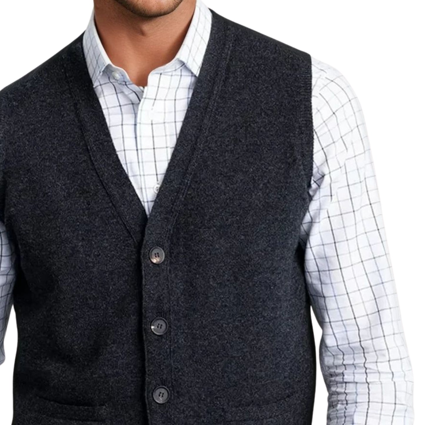 Men's Lambswool Waistcoat | Charcoal