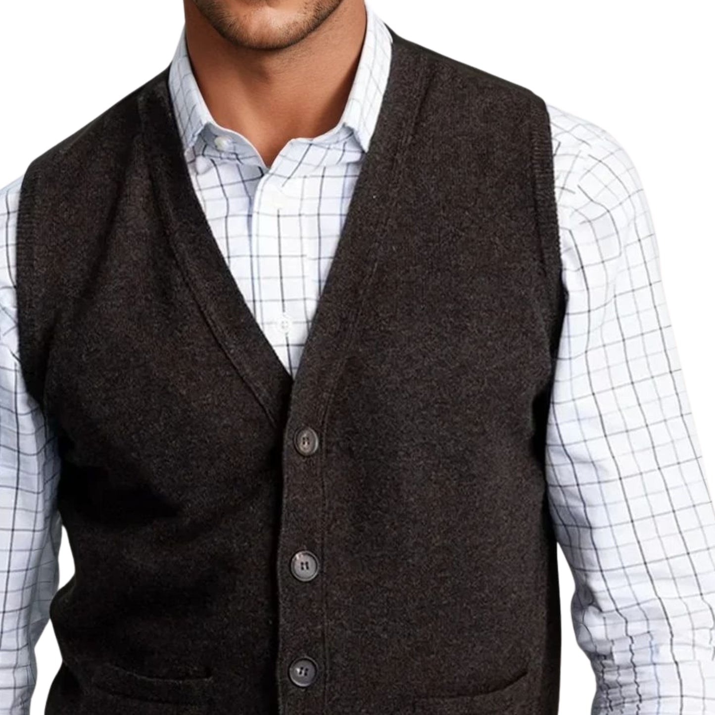 Men's Lambswool Waistcoat | Cocoa Brown