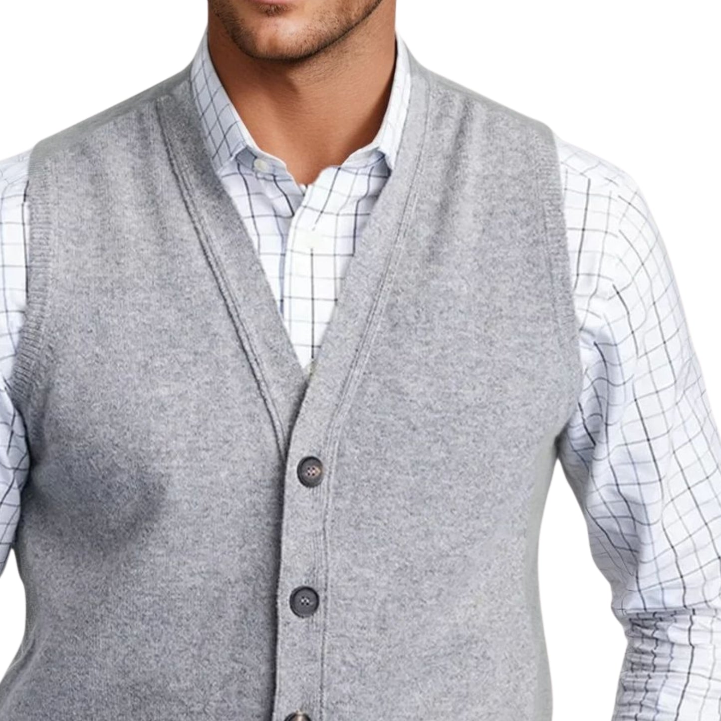 Men's Lambswool Waistcoat | Flannel Grey