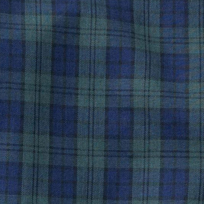 Men's Midnight Blue and Bottle Green Check Viyella Shirt