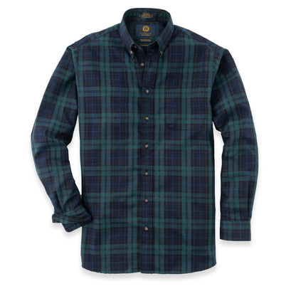 Men's Midnight Blue and Bottle Green Plaid Viyella Shirt