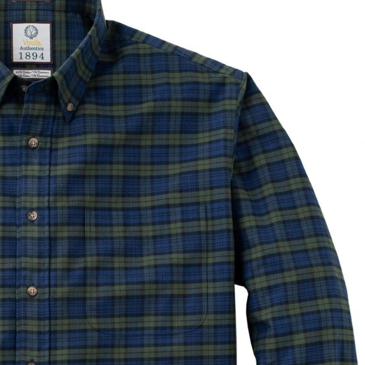 Modern Black Watch Plaid Luxury Blend Viyella Shirt