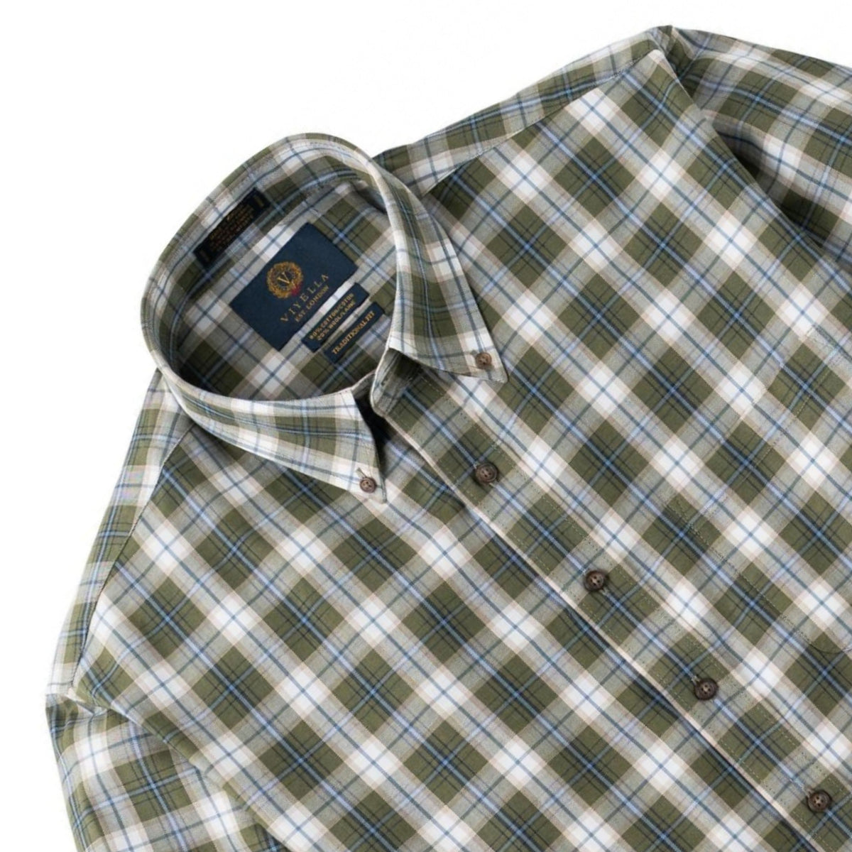 Men's Moss Green Plaid Viyella Shirt