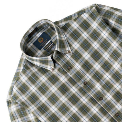 Men's Moss Green Plaid Viyella Shirt