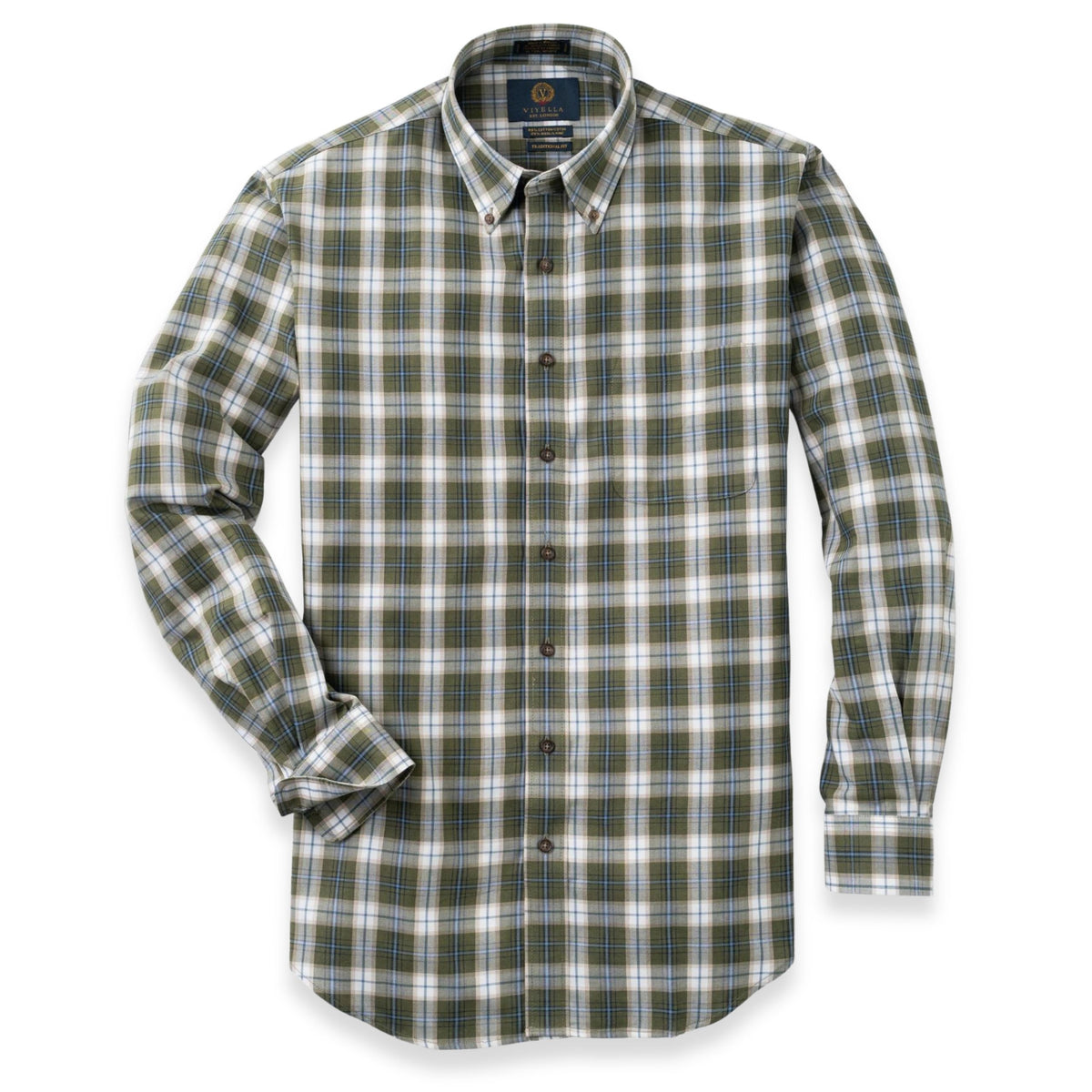 Men's Moss Green Plaid Viyella Shirt