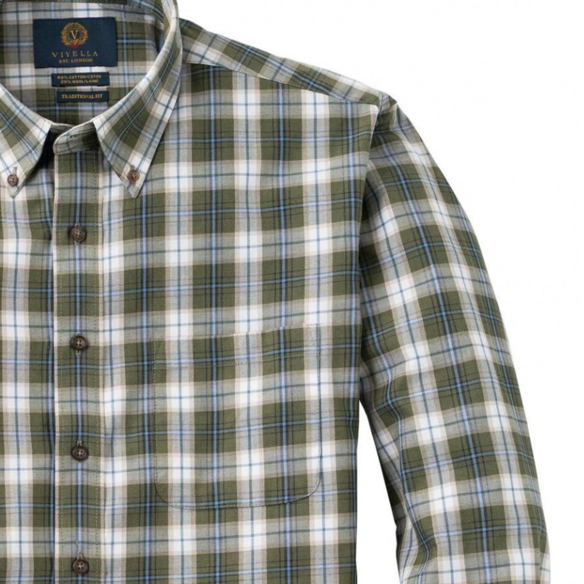 Men's Moss Green Plaid Viyella Shirt