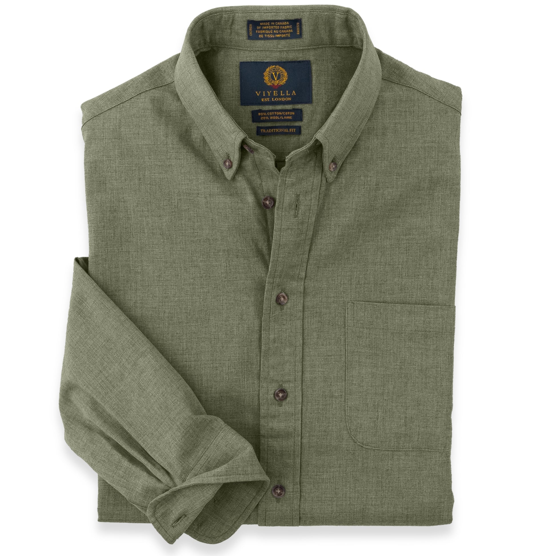 Viyella Classic Solid Made in Canada Sport Shirt (Multiple Color's) Moss Green / XL Viyella Classic Solid Made in Canada Sport Shirt (Multiple Color's) Moss Green / XL