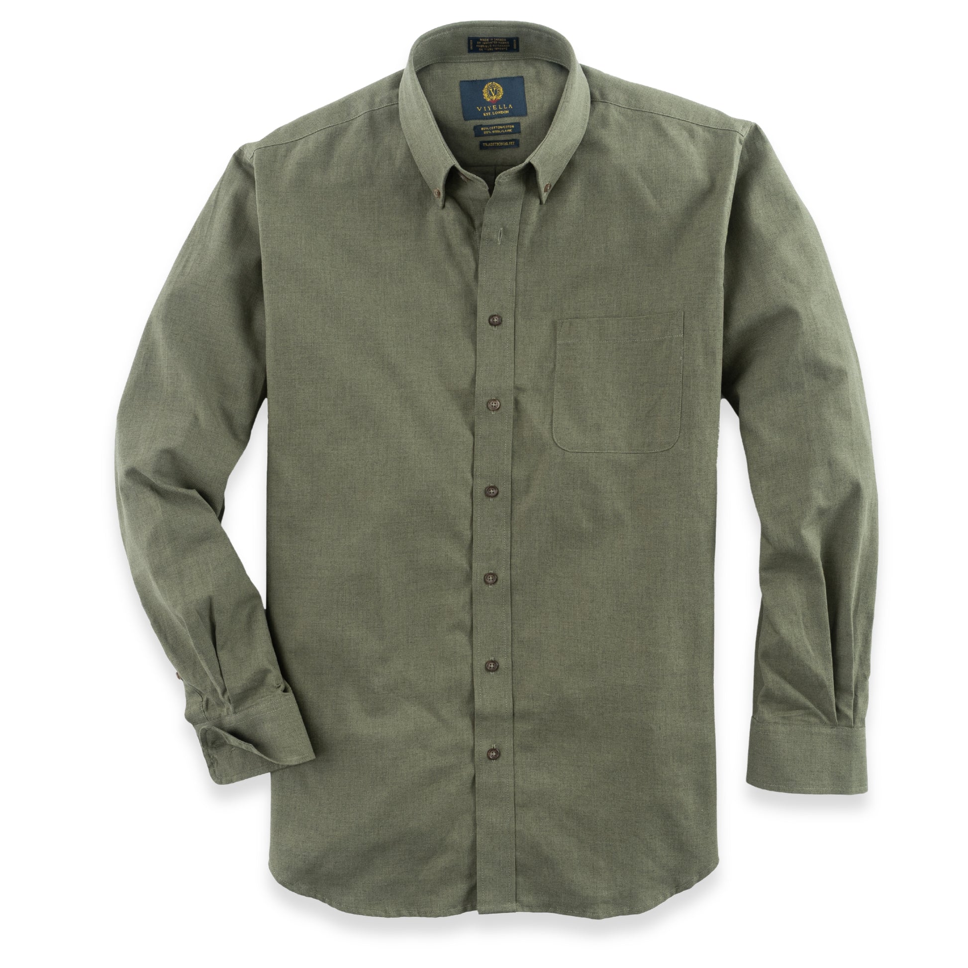 Viyella Classic Solid Made in Canada Sport Shirt (Multiple Color's) Moss Green / XL Viyella Classic Solid Made in Canada Sport Shirt (Multiple Color's) Moss Green / XL