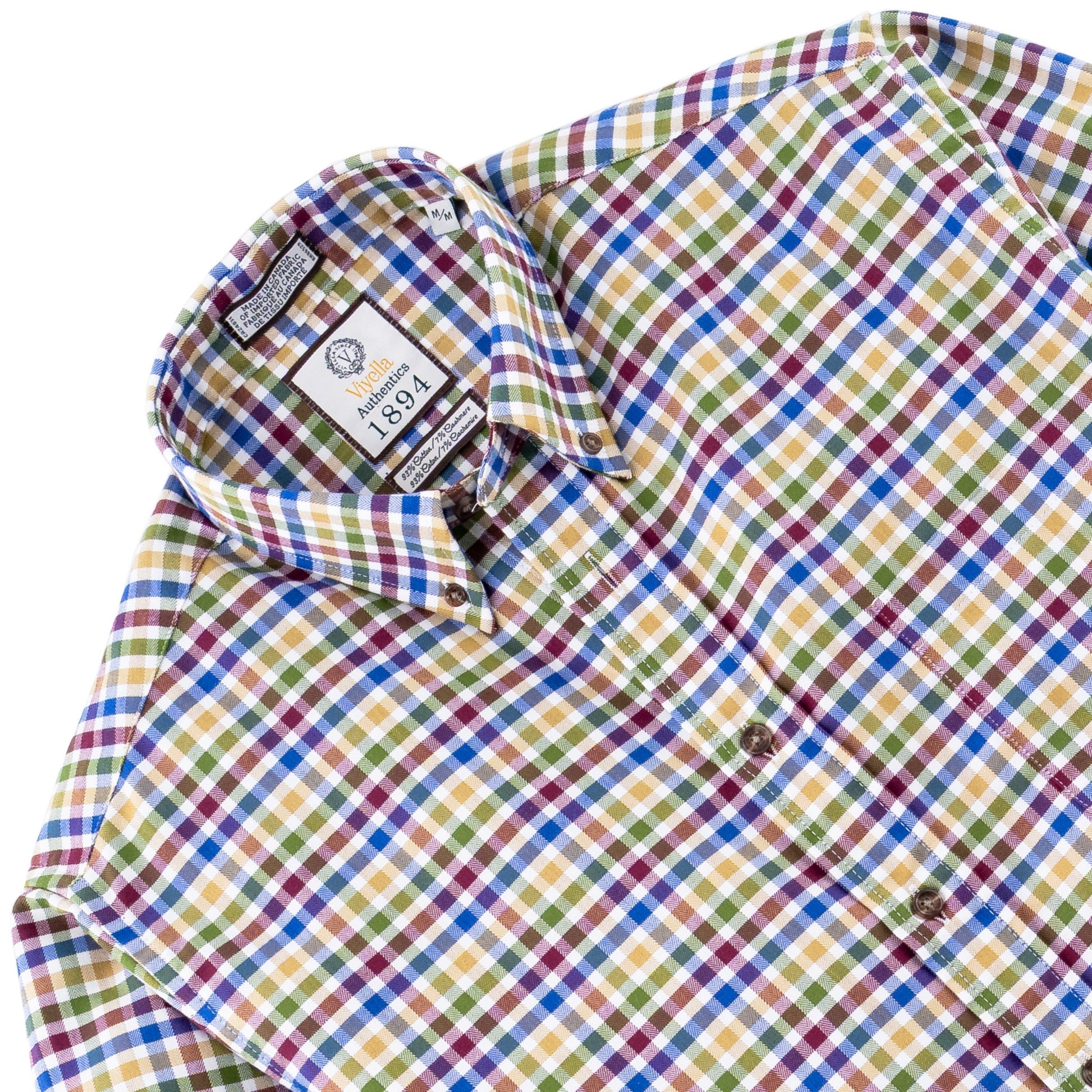 Men's Multi Thick Tattersall Luxury Blend Viyella Shirt