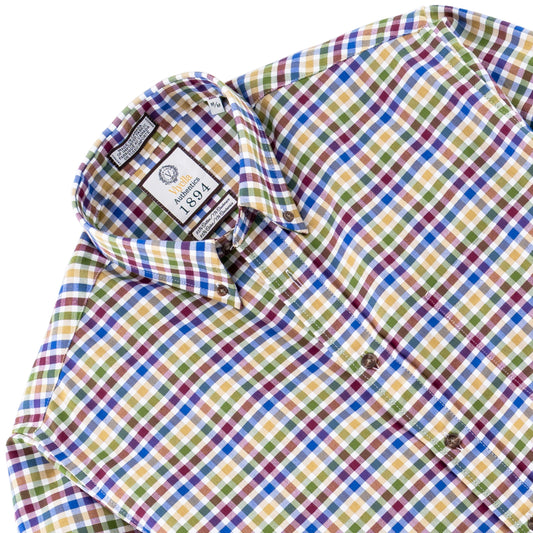 Men's Multi Thick Tattersall Luxury Blend Viyella Shirt
