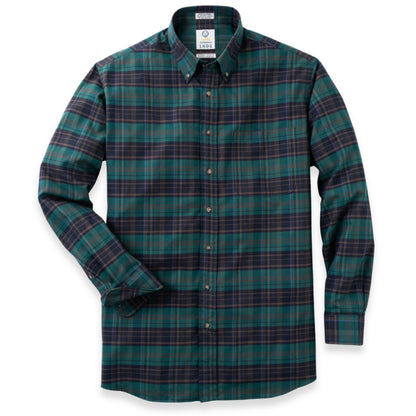 Men's Muted Green Plaid Luxury Blend Viyella Shirt