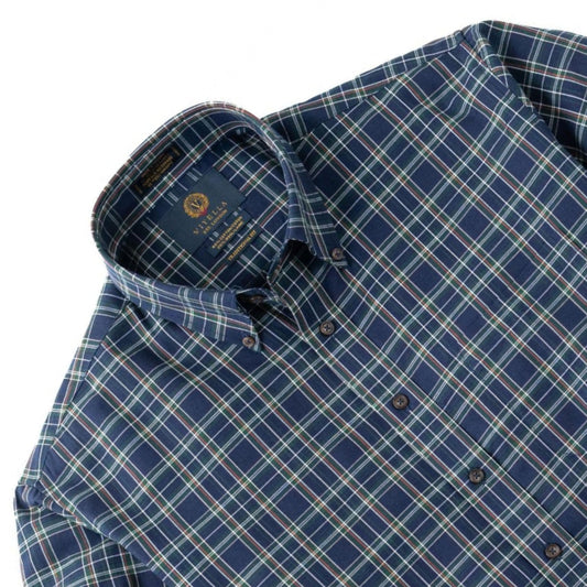 Men's Navy Blue Check Viyella Shirt