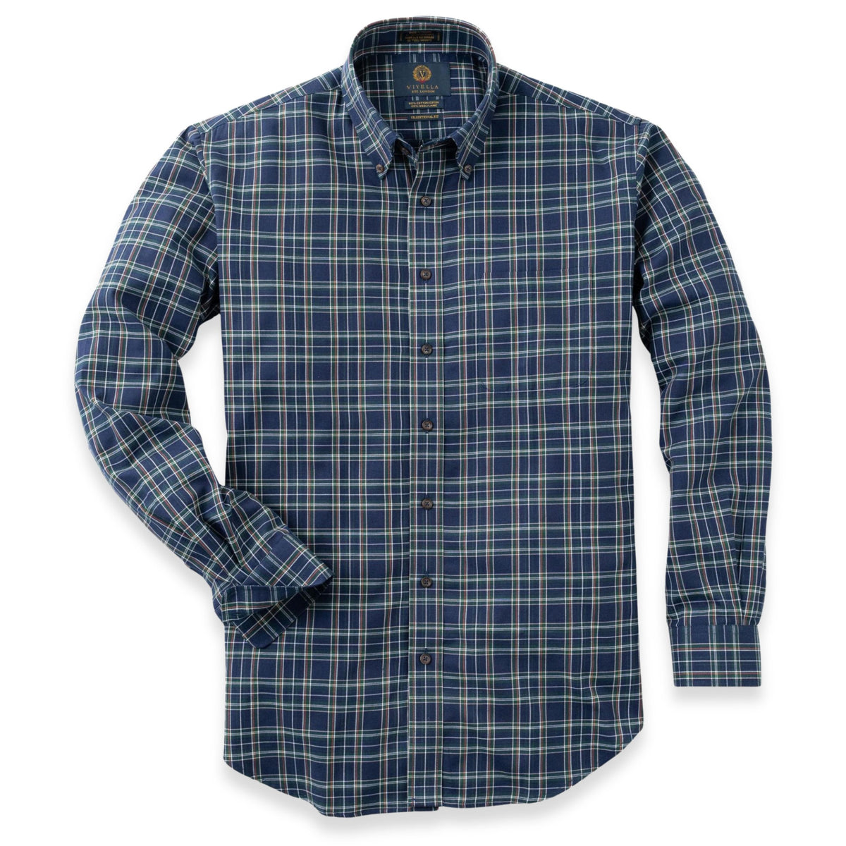 Men's Navy Blue Check Viyella Shirt
