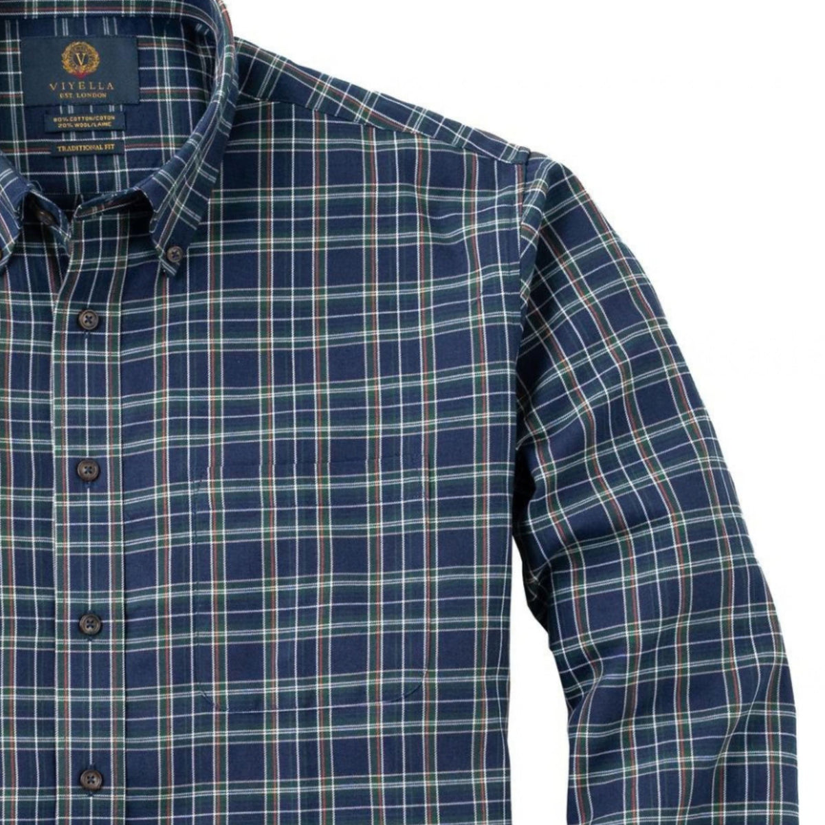 Men's Navy Blue Check Viyella Shirt