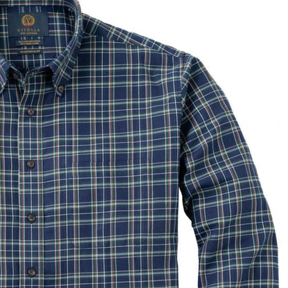 Men's Navy Blue Check Viyella Shirt