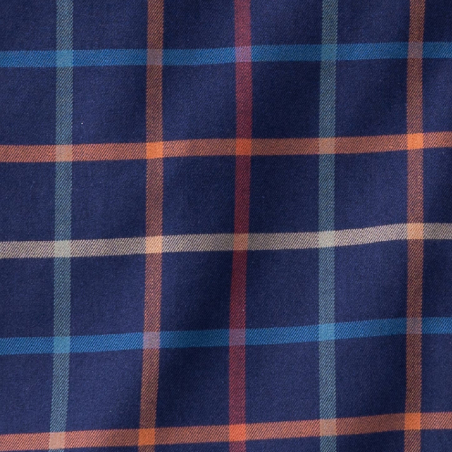 Men's Navy Blue Large Tattersall Luxury Blend Viyella Shirt